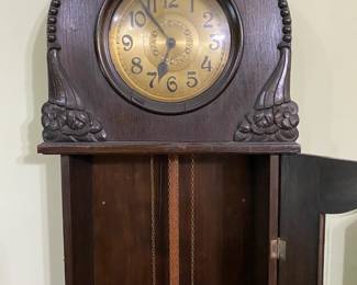 Early 1900's German "Bim Bam" clock. Two weights.