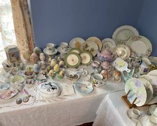 Hand painted china collection by Doris and Brenda Clemens.