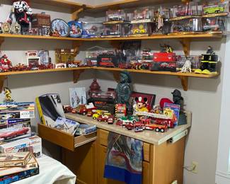 Collectors?  Fire trucks, race cars, tractors, trains, planes and automobiles.