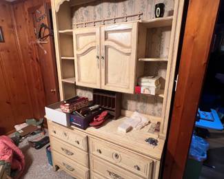 A bedroom dresser and a bookshelf to match! Perfect items for great storage in a bedroom!