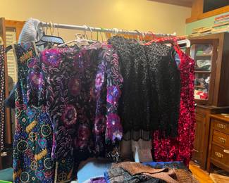 Ballroom dance dresses, vests, slacks, and tops.....sparkle the night away! 