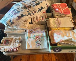 Lots of linens and quilts! You don't want to miss checking these out! 