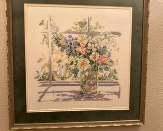 needlepoint on linen