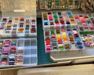 Trays of needlepoint Thread