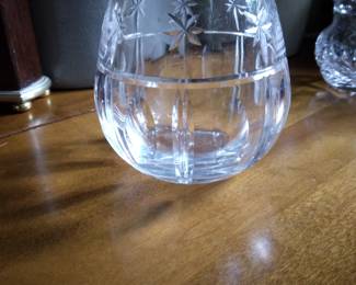 Flower etched crystal  votive/ cup thing.