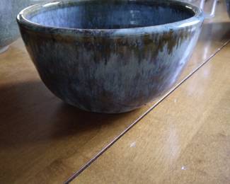 Blue pottery bowl. Handmade.