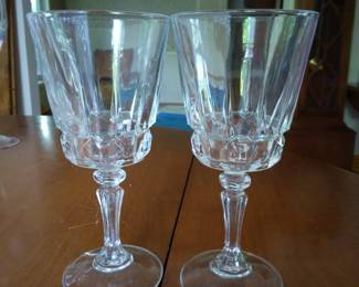 Pair of  simple Crystal wine glasses.