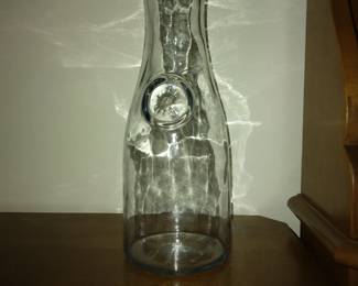 Glass decanter.