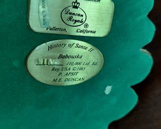 Makers mark for winter villager statue.