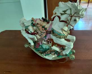 Tabletop rocking horse decor.