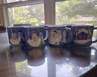 9 mugs, three designs.