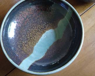 Inside of handmade Kalamazoo artist bowl.