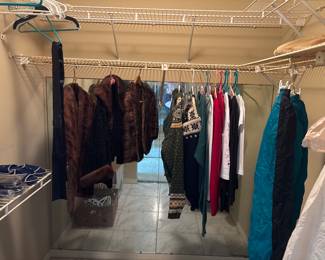 Mink/ fur stoles and sweaters plus ladies Christmas and golf tops