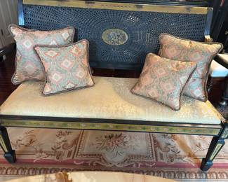 Painted Adams cane-back settee👌