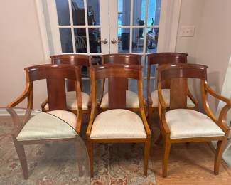 Vintage Baker Regency solid cherry dining chairs, set of 6
