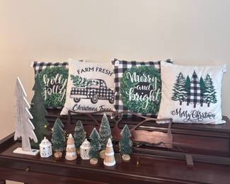 Christmas pillows and decor