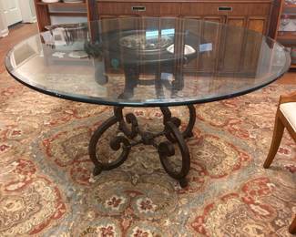 Glass top dining table