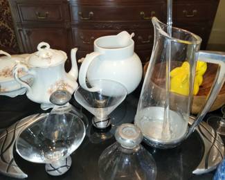 Retro drink set w/tray