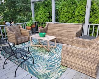 Outdoor sofa and chairs - we do have cushions