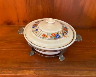 VINTAGE COVERED CASSEROLE DISH By the Hall China Co.