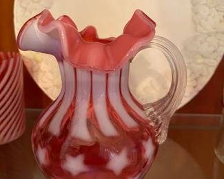 FENTON ART GLASS PITCHER “STARS AND STRIPES “