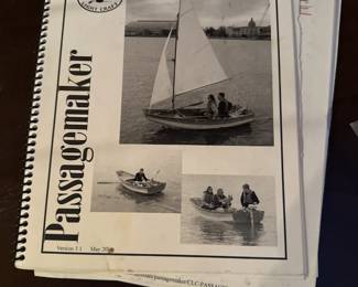 Passagemaker Dinghy Chesapeake Light Craft, Mercury 3.5 hp engine, life jackets, ores, gas cans & boat trolly