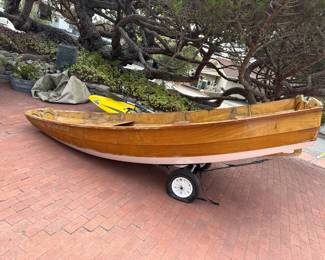 Passagemaker Dinghy Chesapeake Light Craft, Mercury 3.5 hp engine, life jackets, ores, gas cans & boat trolly