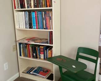 Bookshelf (140), school desk (50); homeschool books