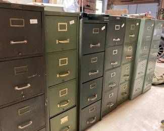 13 deep 4 drawer filing cabinets $30-40, 10 deep 2 drawer filing cabinets $15-20 10 deep 2 drawer filing cabinets $15-20 (Glover Machine Works)