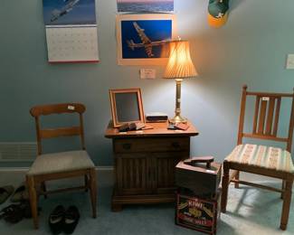 Side table $50, Air Force prints