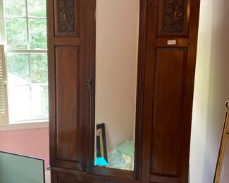 Wooden armoire with shelves $400
