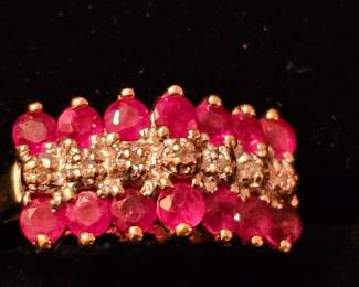 10K Ruby and Diamond ring