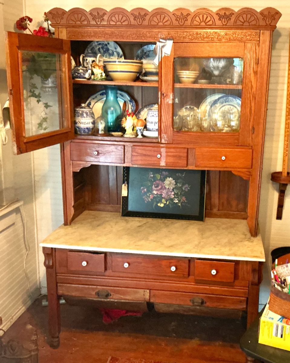 Marble-top Baker's table.