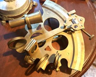Brass sextant.