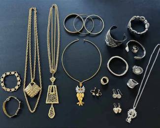 Gold SilverToned Costume Jewelry 