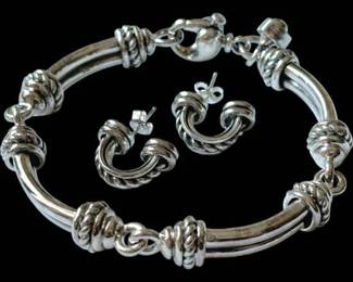 David Wysor Sterling Bracelet Earring Set 68.2g