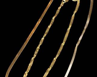 14k Gold Herringbone Braided Bracelets 3.59g