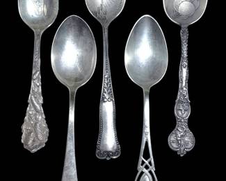 Five Sterling Silver Spoons 77g