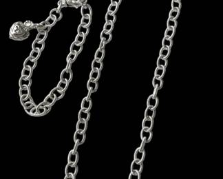 Judith Ripka Sterling Collection Necklace Bracelet Set 59.5g