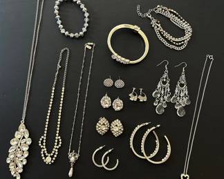 Sparkly SilverToned Costume Jewelry 