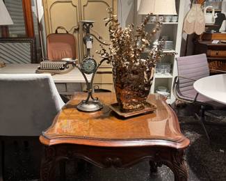 side table with decorative items