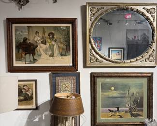 mirrors, lamps, sconses, artwork