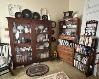 Milk glass, Books, great over sized book/display case