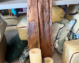 Rustic Wood Candle Sconces