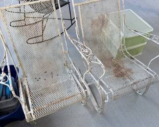 Vintage Metal spring back chairs
