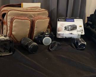 Untested Camera Lot Nikon  Sony Handycam 