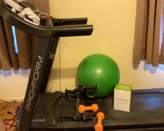 ProForm Treadmill  Weights  Exercise Ball 