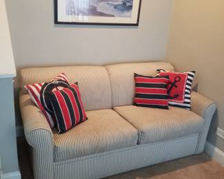 Full size sleeper sofa; artwork