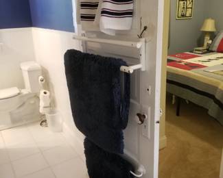 Original interior door; towel bars