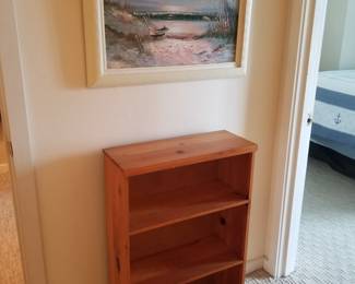 Bookcase; artwork